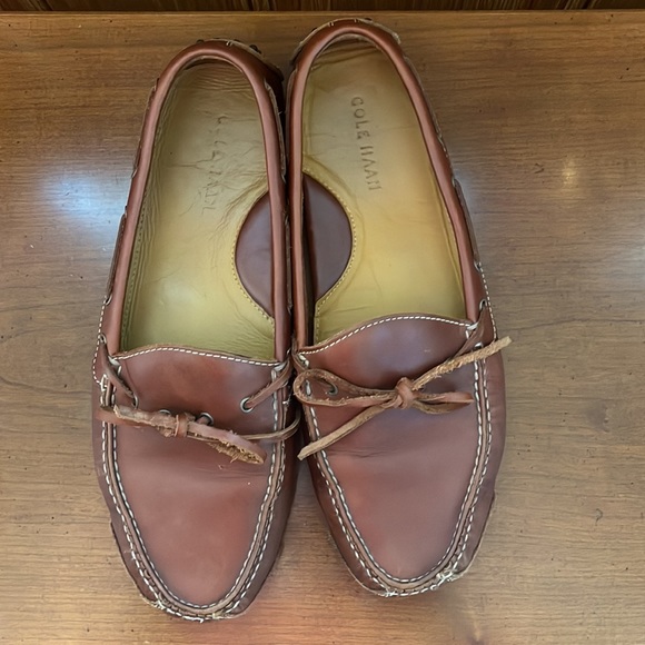 Cole Haan Gunnison Waxy Leather Boat Style Drivers - Picture 2 of 5